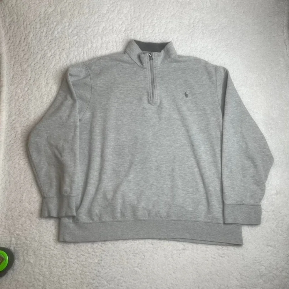 Polo Ralph Lauren performance men grey quarter zip pullover preppy outdoors xxl